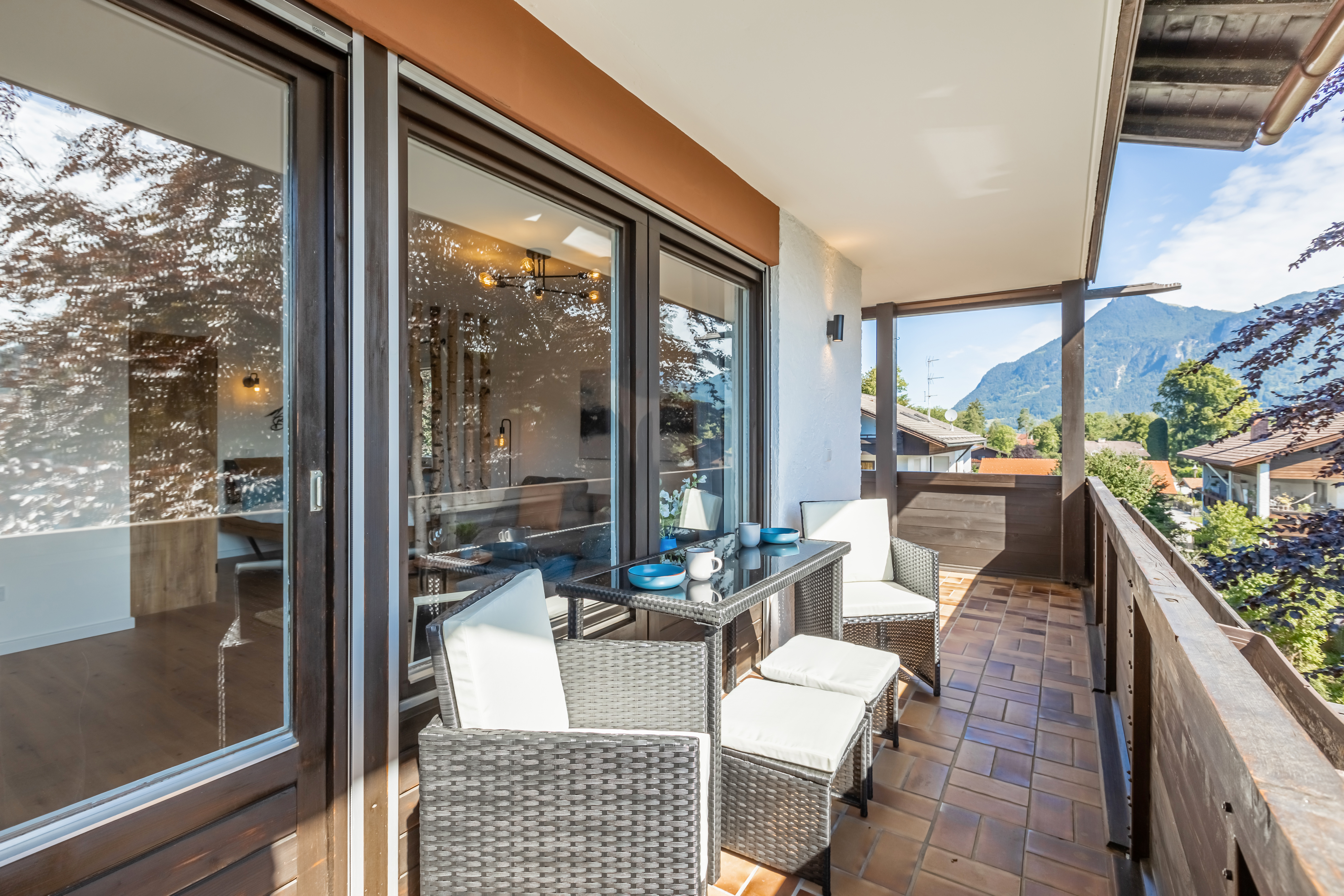 Balkon mit Kaisergebirge-Panorama in Oberaudorf